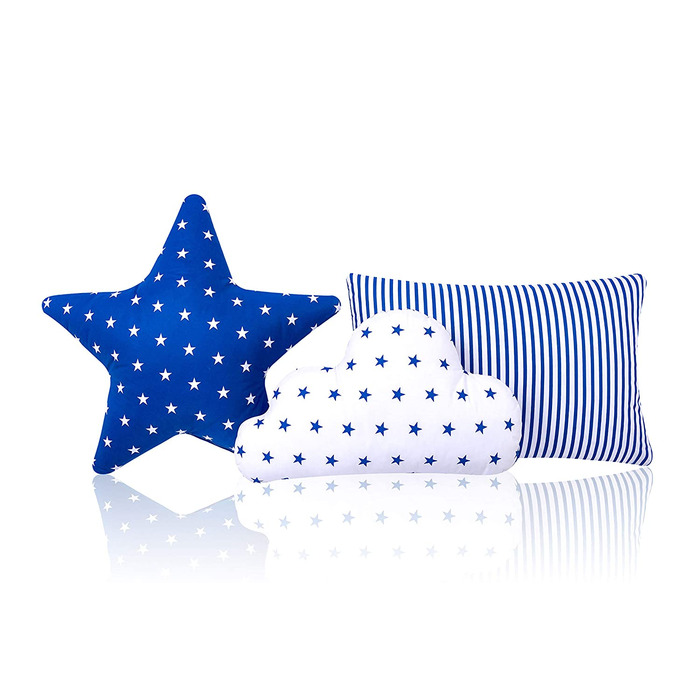 Набір подушок Amilian 3 x декоративна подушка у вигляді зоряної Хмари, декоративна подушка у вигляді зірочок для дитячої кімнати, дитяча декоративна подушка з начинкою для дивана в спальні, дитяче ліжечко для дівчаток і хлопчиків1 (комплект)