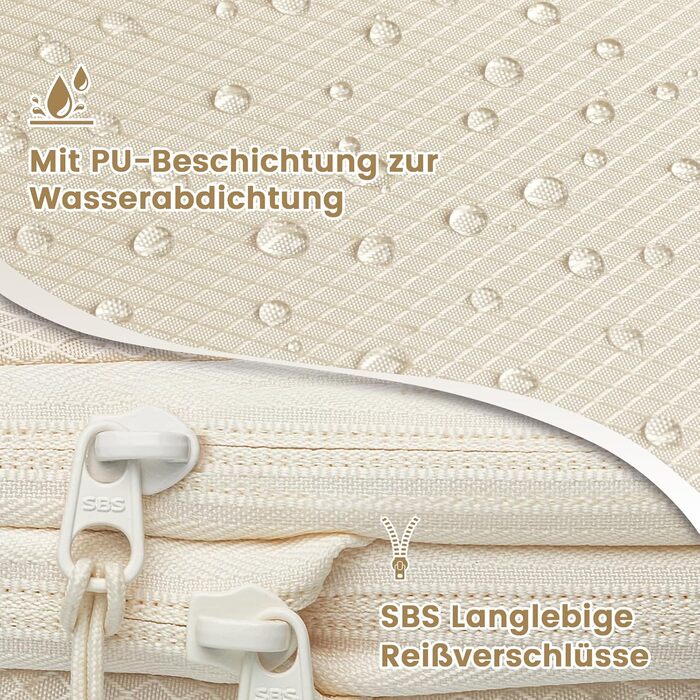 Набір органайзерів для подорожей у валізу з компресією, 8 шт, водонепроникні пакувальні куби для ручної поклажі та рюкзака, бежевий