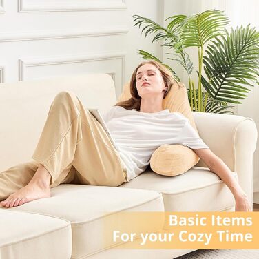 Підкуштуник Sasttie з велюровою спинкою для читання в ліжку, м'яка подушка для підтримки спини, з підлокітниками для дивана, софи та підлоги, ідеально для гуртожитків та аксесуарів для читання, колір: пісочний