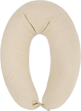 Подушка для сну на бік для малюків Totsy Baby 190 см - подушка для вагітних, м'яка, з муслінової тканини, Oeko-Tex, бежева