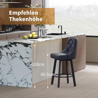 Барні стільці Youhauchair 2 шт., Чорні, регульовані, з підніжкою, 66.5 см, 150 кг