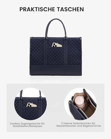 Сумка для ноутбука LOVEVOOK, 17 дюймів, водонепроникна, шкіряна, для роботи, навчання, офісу, універу, темно-синя