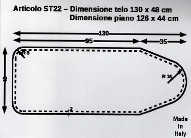 Чохол для прасувальної дошки Mauro з інтегралом. Оббивка Molton 130x48 см Зроблено в Італії професійна якість