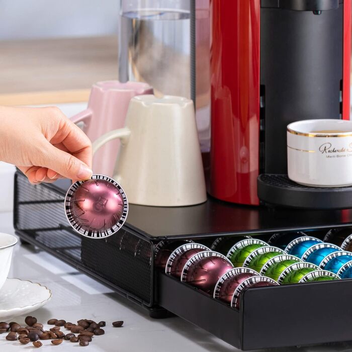 Організатор для капсул Nespresso Vertuo (50 шт), металевий підставка чорного кольору (Net Side)
