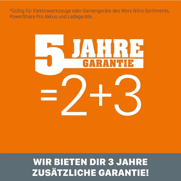 WORX WG737E акумуляторний газонокосарка Nitro 40V (2x20V) - безщітковий двигун, ширина зрізу 37 см, 6 рівнів висоти зрізу (20-70 мм), 40л травозбірник, 2x4Ah акумулятори та подвійний зарядний пристрій, без приводного колеса