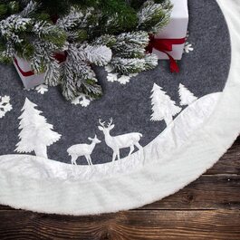 Ковдра для ялинки, біле сіре, кругле різдвяне ковдру, прикраса для різдвяної ялинки, святкове прикраса, Різдвяне ковдру для ялинки