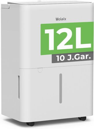 Електричний осушувач повітря 12L з таймером, фільтром та шлангом, для підвалу та приміщень до 122м³, гарантія 10 років