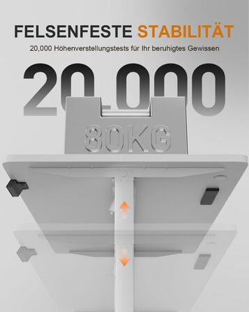 Регульований стіл з USB-зарядкою та розеткою, 100 × 60 см. Електричний стіл, регульований комп'ютерний стіл з 3-функціональною пам'яттю, білий. 100 x 60 см