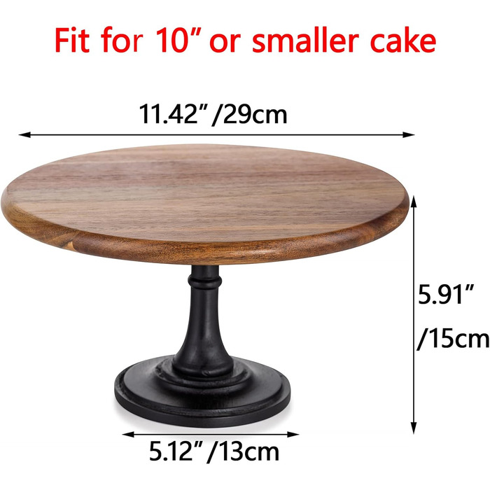 Підставка для тортів Nuptio Rustikaler: дерев'яна, діаметр 25 см, для весілля, дня народження, дитячого свята