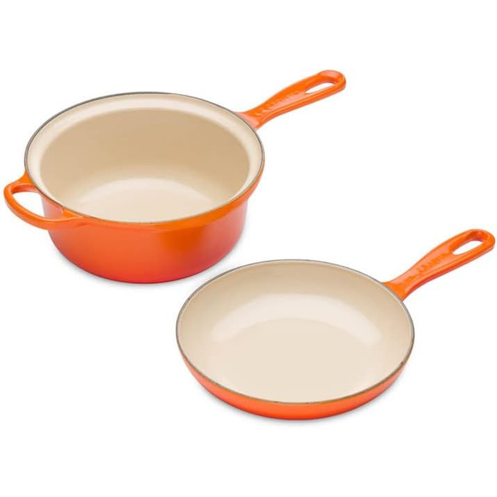 Le Creuset Marmitout: каструля-скороварка з чавуну, 22 см, 2.3 л, кольору Ofenrot