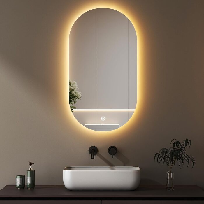 LED дзеркало для ванної кімнати Boromal 100x60 см з підсвічуванням, 3 кольори світла, диммер, сенсорне керування