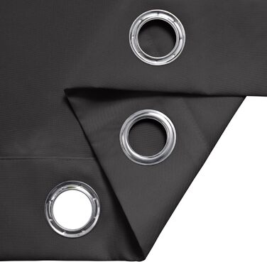 Штора wometo 140x245 см, непрозора, OekoTex, 8 металевих люверсів (темно-сіра)