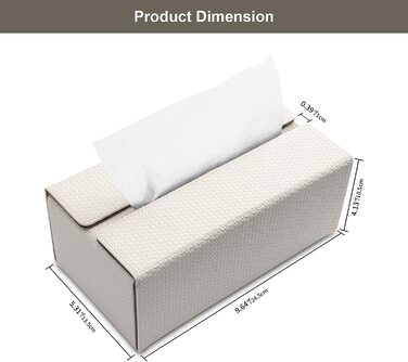 Коробка для косметичних серветок KINGFOM, коробка для серветок зі штучної шкіри коробка для серветок для офісу, їдальні, ванної кімнати - синій/абрикосовий, - чорний / білий, (сірий/білий візерунок, прямокутний)