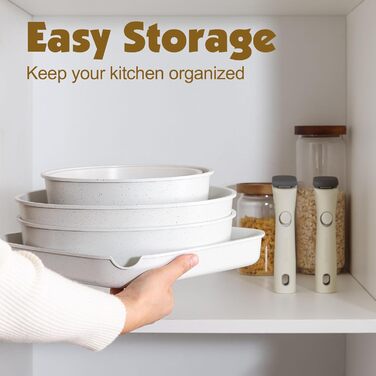 Набір каструль SENSARTE з керамічним покриттям, 17 предметів, антипригарне, для всіх плит, безпечне (без PFAS, PTFE, PFOA, PFOS)