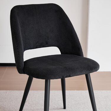 Набір стільців для їдальні/кухні, 8 шт., чорного кольору, з м'яким сидінням та спинкою з поролону. Підходить для їдальні, вітальні, кухні, спальні.