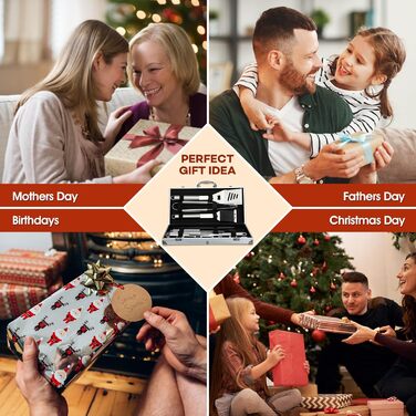 Набір гриль-посуду DRAGON RIOT з нержавіючої сталі, 29 предметів. Преміум-набір аксесуарів для гриля з лопаткою в алюмінієвому кейсі. Ідеальний подарунок для чоловіків, BBQ, для приготування їжі на відкритому повітрі.