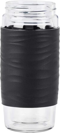 Чайний горнятко Emsa N20805 Teebecher з подвійними стінками, 0.4 л, знімний фільтр, BPA-Free, герметичне, для миття в посудомийній машині, 360° відкривання (Чорний)