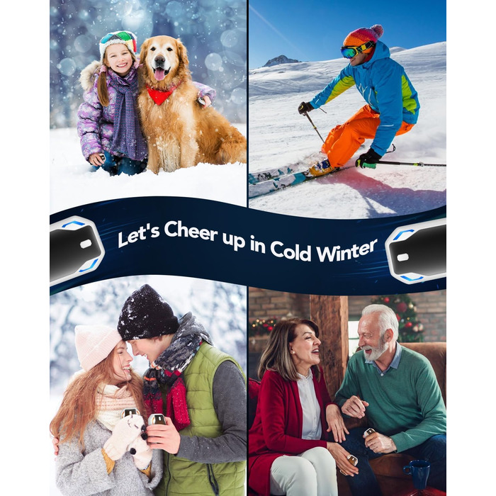 Електричні грілки для рук PHEJIE, 2 шт. - 3 режими нагріву, портативні, для активного відпочинку, кемпінгу, подарунок для жінок та чоловіків (чорний/білий)