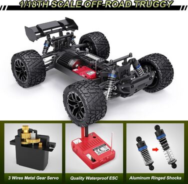 Радіокерований позашляховик Haiboxing Hailstorm 1/18 4WD 36 км/год, електричний RC автомобіль для бездоріжжя, водонепроникний