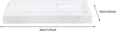Косметичний піднос TOPBATHY 20x10 см мармурово-білий