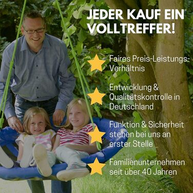 Гніздова гойдалка для саду Best Sporting Nestschaukel – діаметр 60-110 см, до 150 кг, регульована висота 105-180 см, для дітей