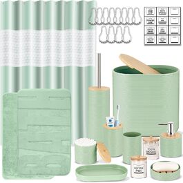 розмір: набір для ванної кімнати на 26 предметів + пвх-шторка для душу + килимки