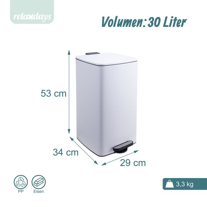 Відро для сміття Relaxdays, 30 літрів