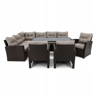 Комплект садових меблів із техноротанга EMWOmeble, сірий, 5 предметів