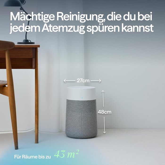 Повітряний фільтр Blueair Pure 511i Max: для кімнат до 43 м², тихий, HEPASilent, проти пилу, алергенів, диму, плісняви, шерсті тварин