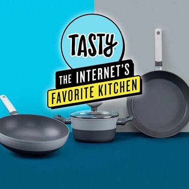 Wok антипригарний Tasty 28x7,8 см з нержавіючої сталі, індукційний, з м'яким дотиком, 20 см каструля