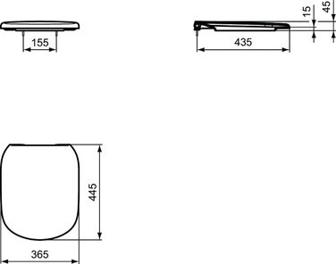 Сидіння для унітазу TESI біле з плавним закриванням Ideal Standard T352901