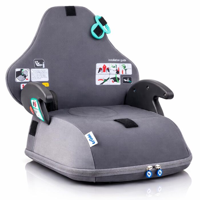 Trunki BoostApak 2-в-1: Автокрісло-бустер з рюкзаком для дітей (6+ років), i-Size, сірий (126-150 см)