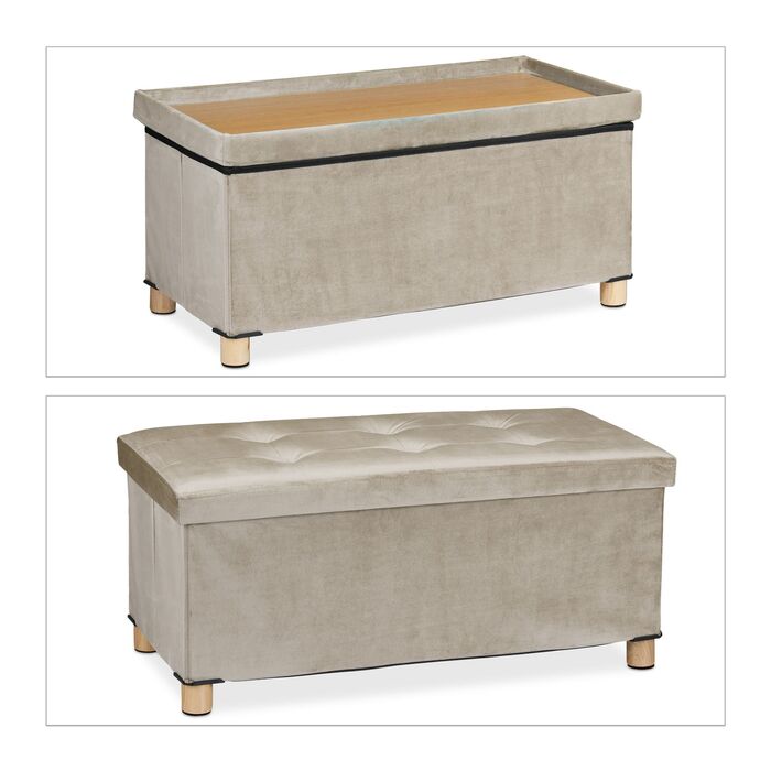 Лавка Relaxdays з оксамитовим покриттям та дерев'яними ніжками