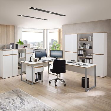 Роликовий контейнер Stella Trading Memphis для офісу - білий/декор Artisan Eiche, 45x66x55 см