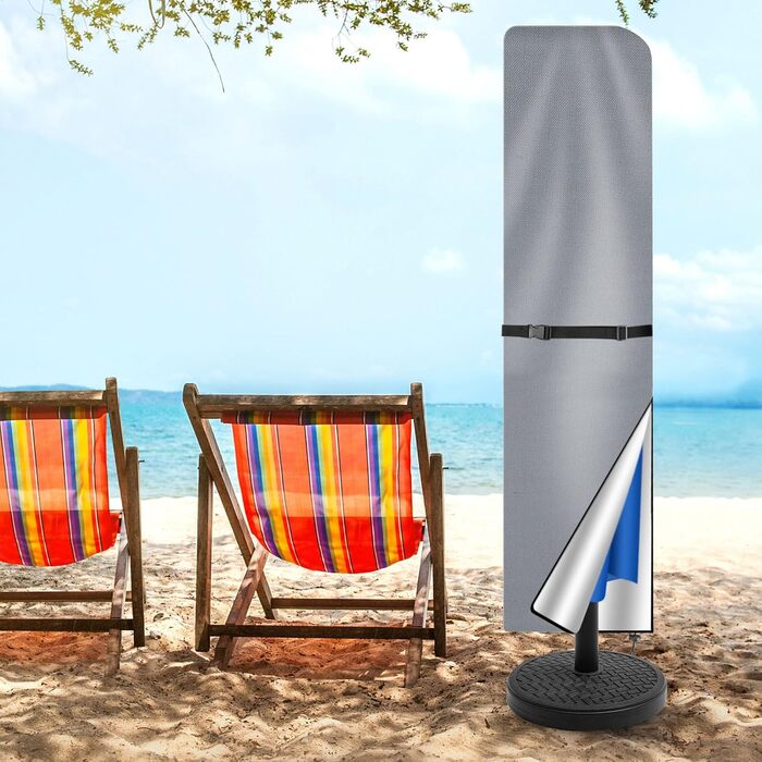 Чохол для парасольки/маркету/садового парасоля, захисний, анти-UV, діаметром до 400 см, 300x300 см (колір: коричневий/сірий, розмір: 240x57/57 см)