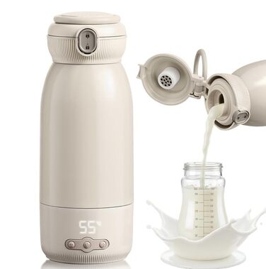 Портативний підігрівач для пляшечок Baby, 500 мл, для материнського молока та води, підігріває, підтримує тепло та стерилізує, швидкий нагрів за 3 хвилини, акумулятор 10400 mAh для тривалої роботи