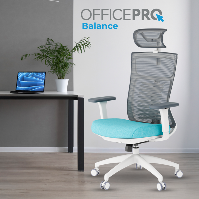 Крісло офісне OfficePro Balance OC550-W-DG-BL
