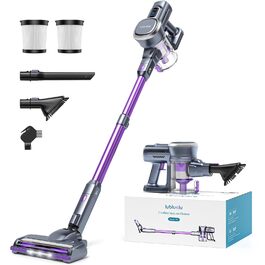 Акумуляторний пилосос Lubluelu бездротовий 25000 Па, портативний вертикальний та ручний пилосос для шерсті тварин, килимів та підлоги, фіолетовий
