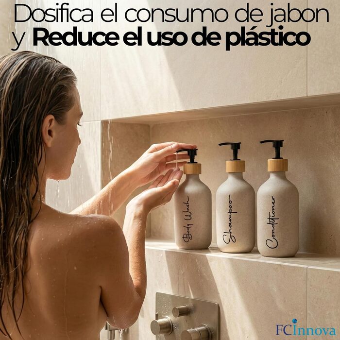 Набір дозаторів для мила в ванну кімнату, матовий чорний, 500 мл, 3 шт. для гелю та шампуню, з воронкою для наповнення