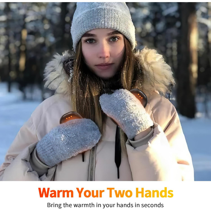 Електричні грілки для рук, 2 шт. - багаторазові, з 3 режимами нагріву, для дітей та дорослих, чорного кольору