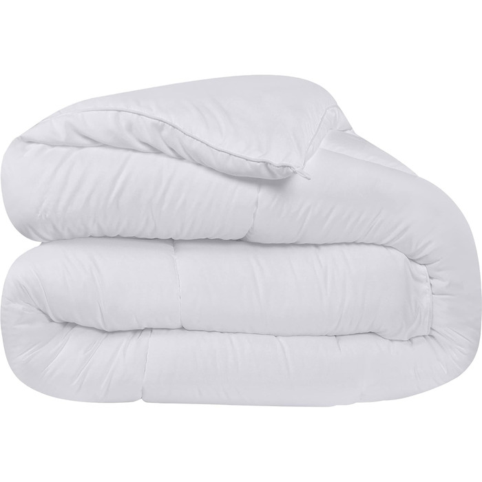 Ковдра Utopia Bedding 135x200 см, всесезонна, 370 GSM, дихаюча, стеганий наповнювач, супер м'яка (біла)