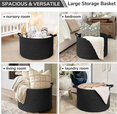 Кошик для зберігання TIMEYARD, кошик у дитячу кімнату, кошик для білизни, кошик для ялинкових прикрас, кошик для ковдр та іграшок, плетений кошик, 55x35см, оливковий (чорний)