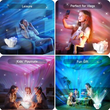 Проєктор зоряного неба Nordlicht, нічник-мушля для спальні, декоративний світильник-туман, декор для дитячої кімнати, милий декор кімнати, подарунок для підлітків дівчатам та хлопцям