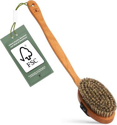 Щітка для тіла Sustainable Body Brush Дерев'яна щітка з натуральною щетиною (сизаль та кінський волос)