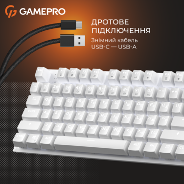 Дротова механічна клавіатура GamePro Genesis Joker (MK124W) 87% Red switches