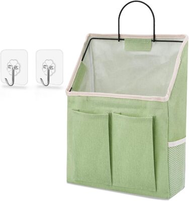 Сумка для білизни LYroo з 2 предметів, водонепроникна настінна коробка для зберігання з липким гачком для ванної кімнати, Кухні, кімнати в гуртожитку, кошик-органайзер (зелені водні рослини) (Green-upgrade Large)