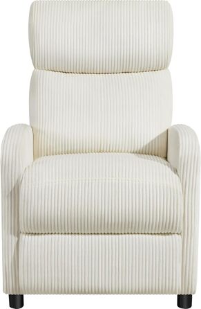 Крісло-релакс Yaheetech для телевізора, крісло-софа, крісло для відпочинку з регульованою підніжкою, лежак з бежевої тканини Cord