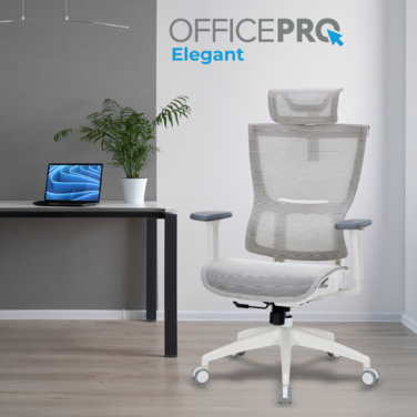 Крісло офісне OfficePro Elegant OC660-W-LG-LG