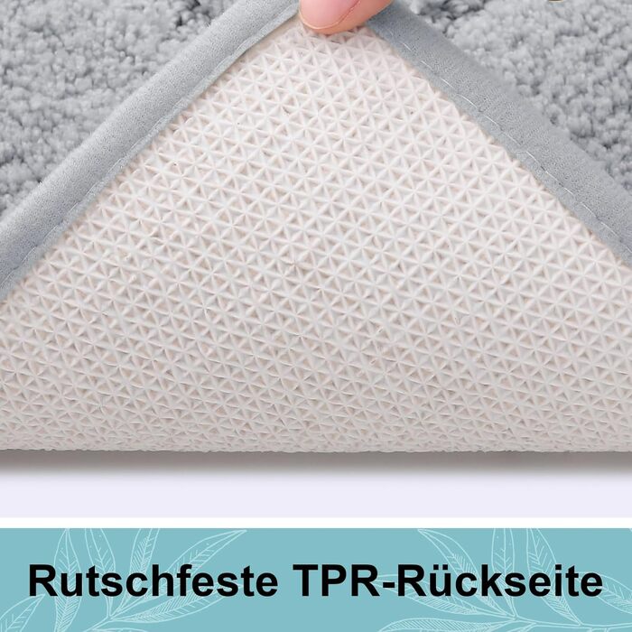 Килимок для ванної кімнати Homaxy з мікрофібри, неслизький, 60x90 см, сірий