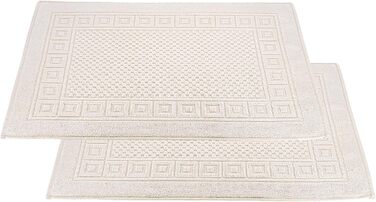 Набір килимків для ванни Carenesse 2 шт. 50х70 см Натуральний I 100 бавовна Oeko-Tex 100 I Абсорбуючий I Вафельний візерунок